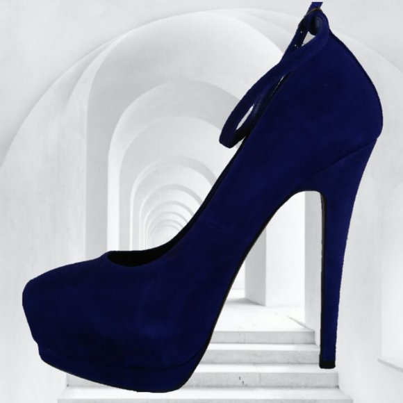 STEVE MADDEN 7.5 M VIOLET BLUE PURPLE SUEDE LEATHER PLATFORM STILETTO HEELS - Picture 10 of 17